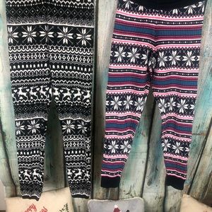 Holiday leggings LOT OF 2 SZ M NWOT
